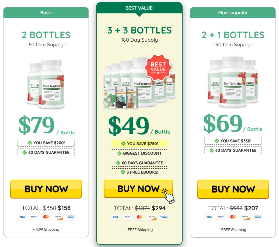 ProDentim Official Website 6-bottle 180-day supply best value pack